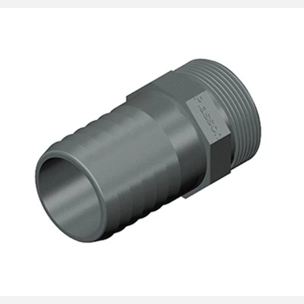 Slangenippel lige �38 mm