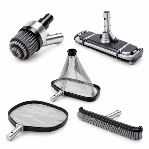 Deluxe Pooltilbeh�r i alu, sort & gr�