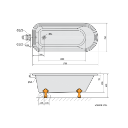 Beatrice fritstende badekar 