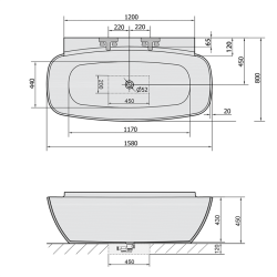 Nibbioli fritstende badekar