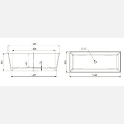 Kvadrie fritst�ende badekar